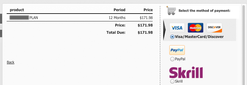 Free Trial Mode - payment options