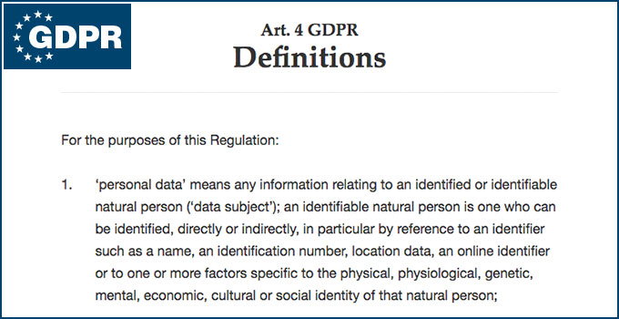 GDPR personal data - definition