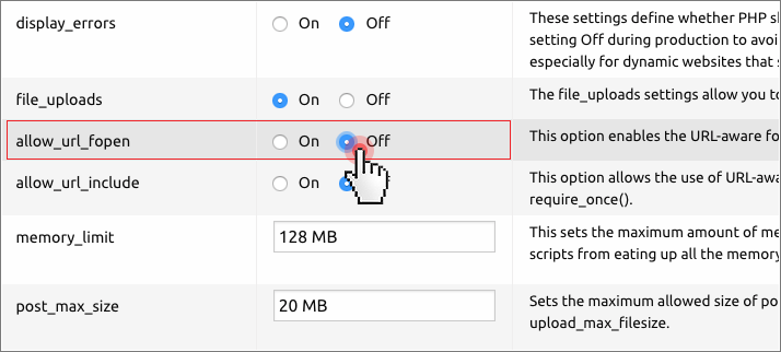 allow url fopen