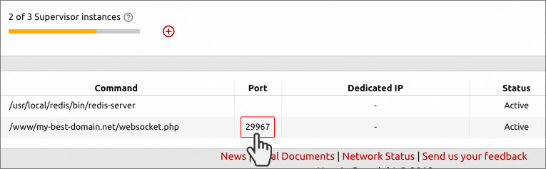 Swoole network framework - supervisor instance port